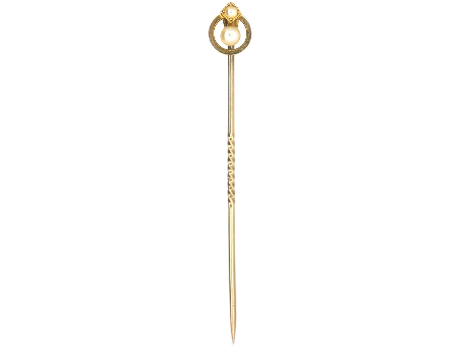 Edwardian 15ct Gold Pearl Tie Pin 4 Edwardian 15ct Gold Pearl Tie Pin - Image 2