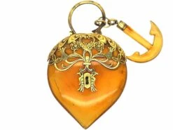 Regency 15ct Gold & Blonde Tortoiseshell Large Padlock With Associated Blonde Tortoiseshell Anchor