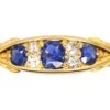 Victorian 18ct Gold, Sapphire & Diamond Boat Shaped Ring 2 Victorian 18ct Gold, Sapphire & Diamond Boat Shaped Ring -Antique Jewellery Company 980e70eb dsc00128 scaled 1