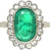 18ct White Gold Emerald & Diamond Oval Shaped Ring 2 18ct White Gold Emerald & Diamond Oval Shaped Ring -Antique Jewellery Company 993ee979 dsc03804 scaled 1