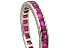 Art Deco Platinum & Ruby Eternity Ring With Engraved Sides 7 Art Deco Platinum & Ruby Eternity Ring With Engraved Sides -Antique Jewellery Company 99a2aaf2 dsc07731 scaled 1