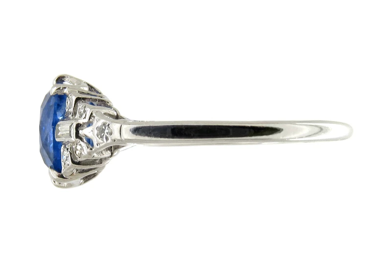 Diamond & Sapphire Art Deco Ring 4 Diamond & Sapphire Art Deco Ring - Image 2