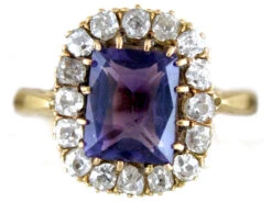 Amethyst Diamond Ring