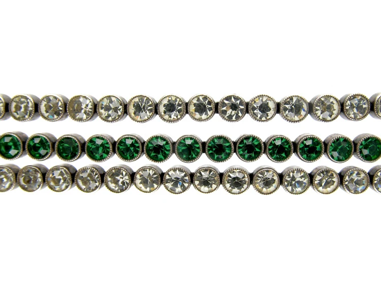 Green & White Paste Silver Bracelet 3 Green & White Paste Silver Bracelet