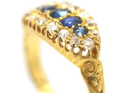 Edwardian 18ct Gold Boat Shaped Sapphire Diamond Ring 10 Edwardian 18ct Gold Boat Shaped Sapphire Diamond Ring -Antique Jewellery Company 9a8e77f8 dsc00013 scaled 1