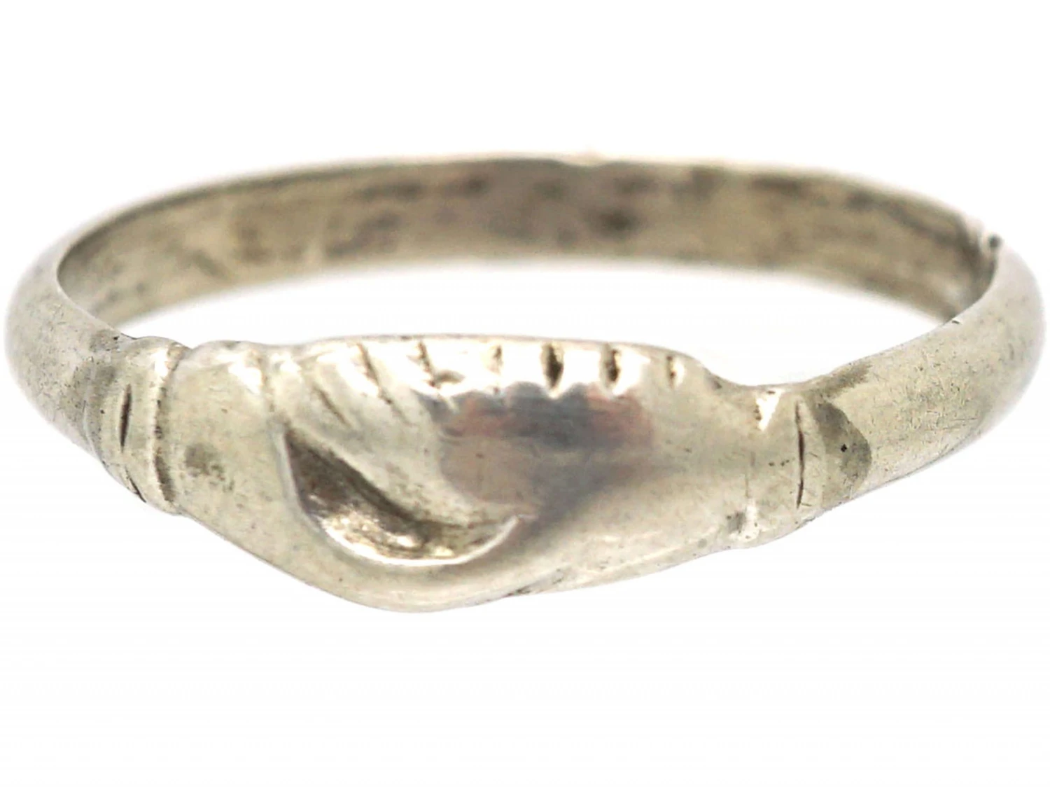 Early Georgian Silver Fede Ring 8 Early Georgian Silver Fede Ring - Image 6