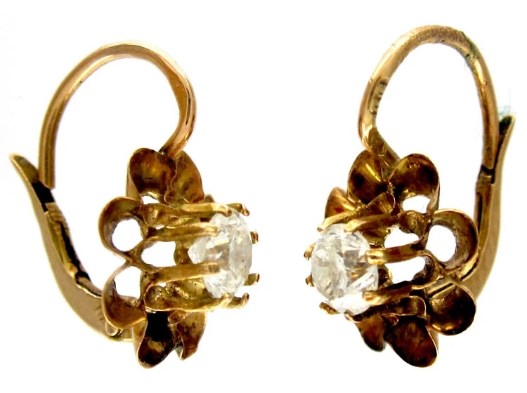 18ct Gold & Diamond Earrings 4 18ct Gold & Diamond Earrings - Image 2