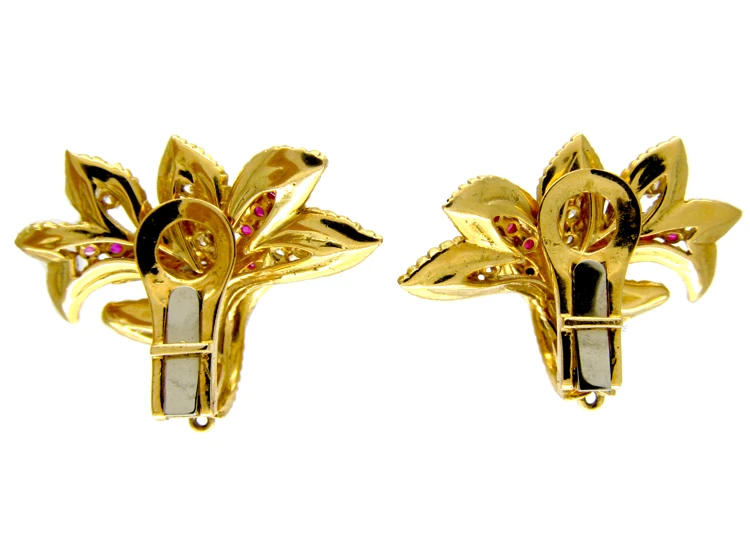 Ruby & Diamond Earclips 4 Ruby & Diamond Earclips - Image 2
