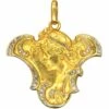 Art Nouveau 18ct Gold & Rose Diamond Pendant Of A Lady With Locket On Reverse -Antique Jewellery Company 9b5f8d24 dsc08642 scaled 1
