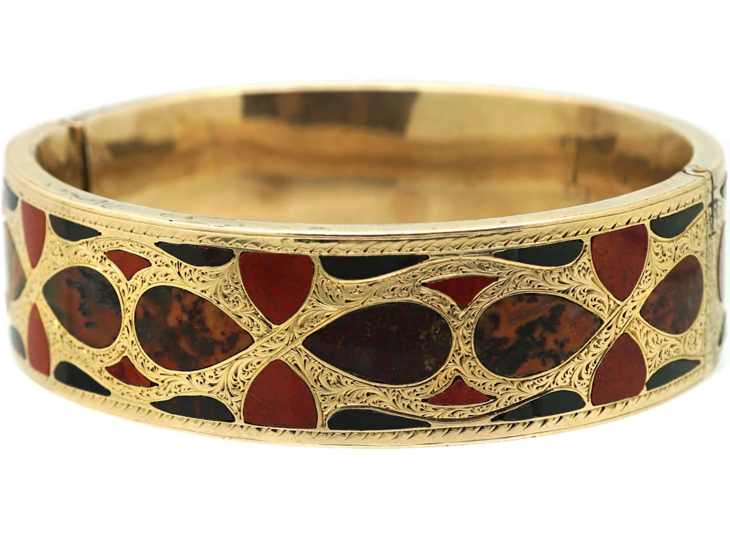 Victorian 15ct Gold Bangle Set With Scottish Agates 5 Victorian 15ct Gold Bangle Set With Scottish Agates - Image 3