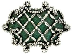 Georgian Chagreen & Cut Steel Brooch