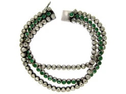Green & White Paste Silver Bracelet 9 Green & White Paste Silver Bracelet -Antique Jewellery Company 9d1326642743 707