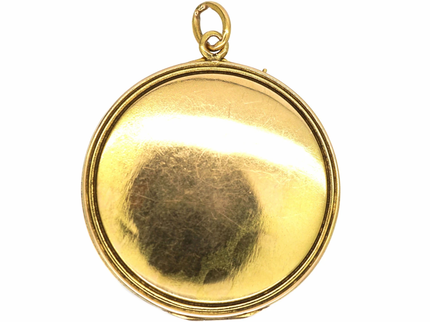 Art Nouveau 18ct Gold Round Locket Set With Rubies & Rose Diamonds 6 Art Nouveau 18ct Gold Round Locket Set With Rubies & Rose Diamonds - Image 4