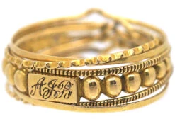 Georgian 18ct Gold Puzzle Ring With Monogram 13 Georgian 18ct Gold Puzzle Ring With Monogram -Antique Jewellery Company 9ed947f1 dsc05621 scaled 1