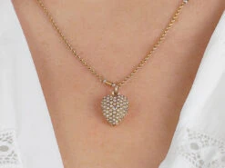 Edwardian 15ct Gold Diamond & Natural Split Pearl Pave Set Heart Locket -Antique Jewellery Company 9eda87a4 nsf07357