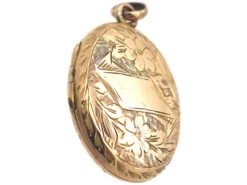 Edwardian 9ct Gold Engraved Oval Locket -Antique Jewellery Company 9f88797b dsc07259