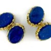Lapis Lazuli & 18ct Gold Oval Cufflinks -Antique Jewellery Company C10
