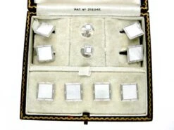 Mother Of Pearl & 9ct White Gold Dress Set -Antique Jewellery Company C19B