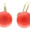 Coral Bouton 9ct Gold Earrings 2 Coral Bouton 9ct Gold Earrings -Antique Jewellery Company Coral screwback button earrings 5