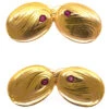 Art Nouveau 14ct Gold Cufflinks Set With Rubies -Antique Jewellery Company DSC00018