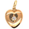 Edwardian 18ct Gold Heart Locket Set With A Diamond 2 Edwardian 18ct Gold Heart Locket Set With A Diamond -Antique Jewellery Company DSC00044
