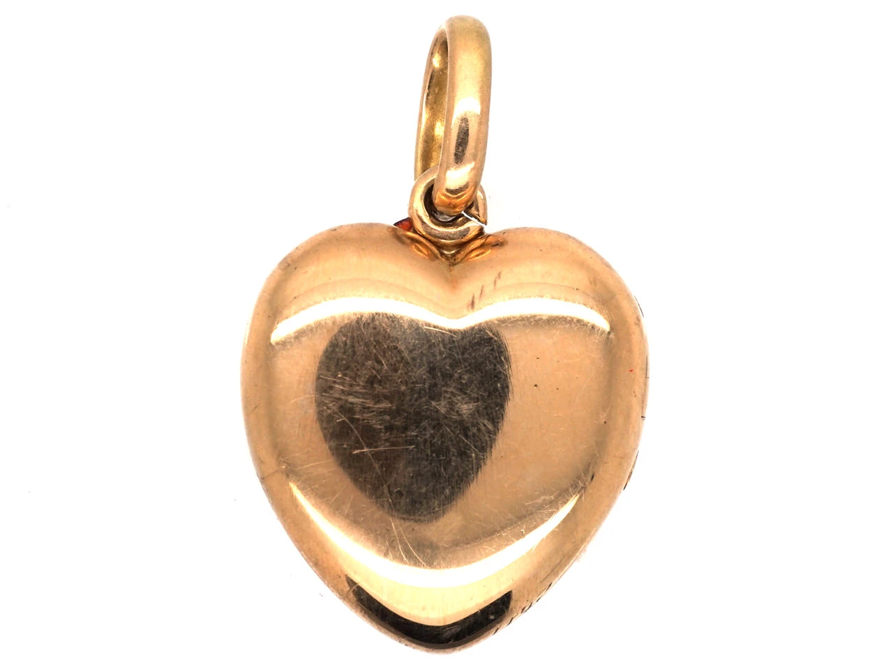 Edwardian 18ct Gold Heart Locket Set With A Diamond 5 Edwardian 18ct Gold Heart Locket Set With A Diamond - Image 3