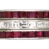 French Art Deco Platinum, Ruby & Diamond Triple Row Ring 2 French Art Deco Platinum, Ruby & Diamond Triple Row Ring -Antique Jewellery Company DSC00054