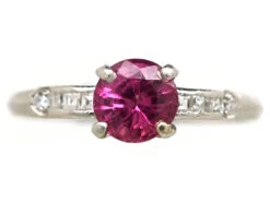 Ruby Solitaire & Diamond Platinum Ring