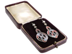 Victorian Scottish Silver & Agate Drop Earrings -Antique Jewellery Company DSC00068