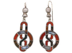 Victorian Scottish Silver & Agate Drop Earrings