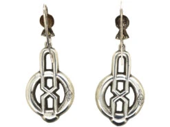 Victorian Scottish Silver & Agate Drop Earrings -Antique Jewellery Company DSC00072 1