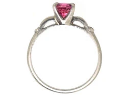 Ruby Solitaire & Diamond Platinum Ring -Antique Jewellery Company DSC00074
