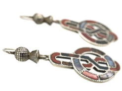 Victorian Scottish Silver & Agate Drop Earrings -Antique Jewellery Company DSC00076