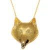 18ct Gold Fox Head Pendant On Chain