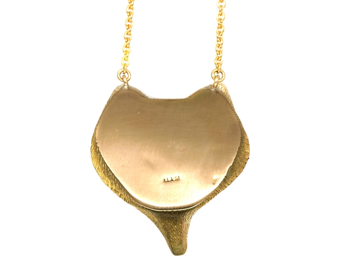 18ct Gold Fox Head Pendant On Chain 7 18ct Gold Fox Head Pendant On Chain - Image 5