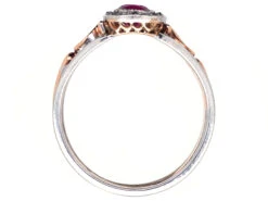 Edwardian Ruby & Rose Cluster Diamond Ring -Antique Jewellery Company DSC00089