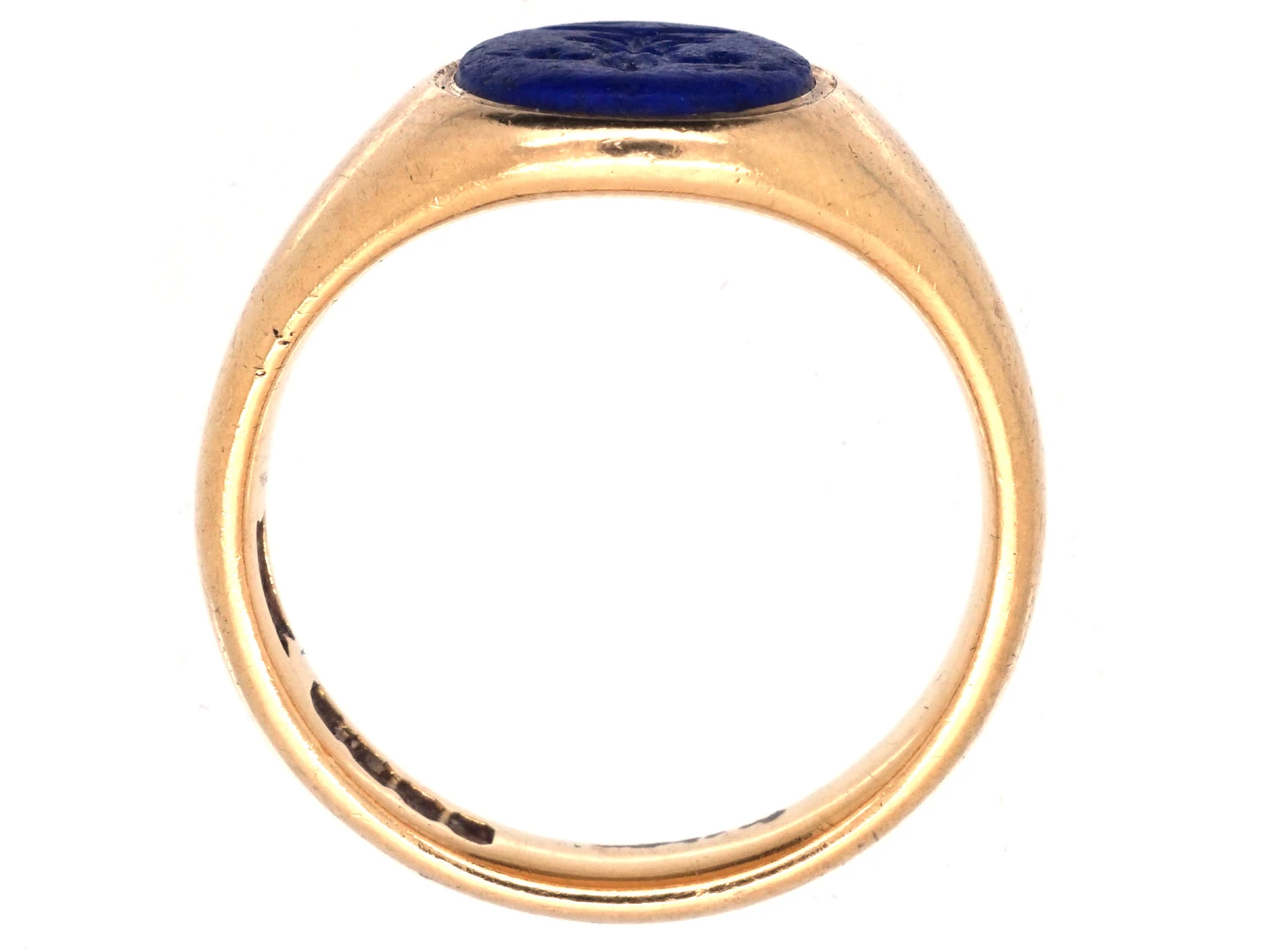 Victorian 18ct Gold & Lapis Fleur-de-Lis Signet Ring 5 Victorian 18ct Gold & Lapis Fleur-de-Lis Signet Ring - Image 3
