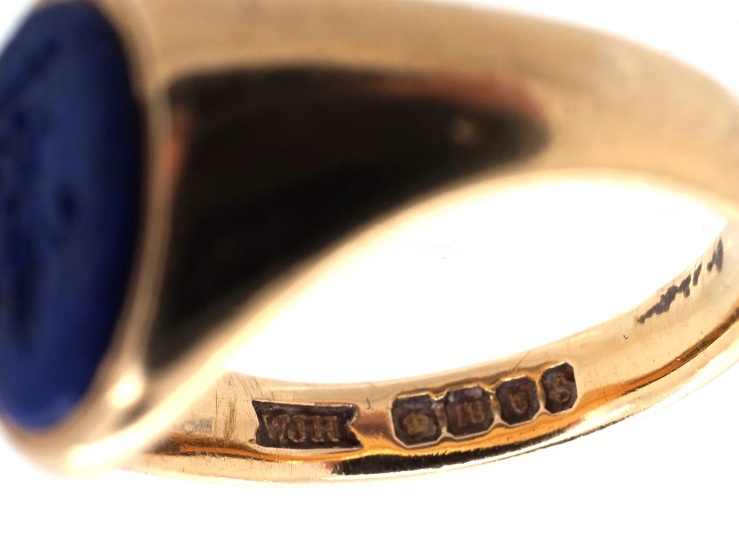 Victorian 18ct Gold & Lapis Fleur-de-Lis Signet Ring 6 Victorian 18ct Gold & Lapis Fleur-de-Lis Signet Ring - Image 4