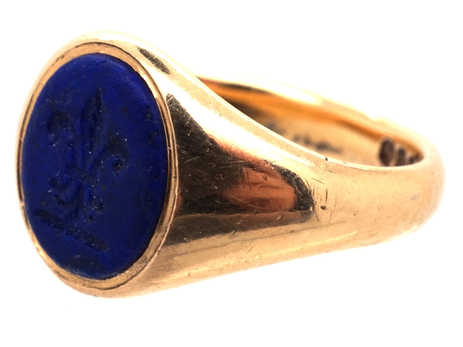 Victorian 18ct Gold & Lapis Fleur-de-Lis Signet Ring 9 Victorian 18ct Gold & Lapis Fleur-de-Lis Signet Ring - Image 7