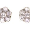 18ct White Gold & Diamond Large Cluster Earrings