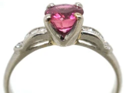 Ruby Solitaire & Diamond Platinum Ring -Antique Jewellery Company DSC00112