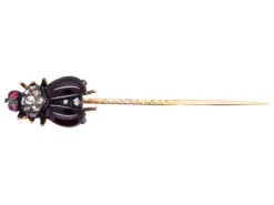 Victorian Garnet, Ruby & Rose Diamond Bug Stick Pin 9 Victorian Garnet, Ruby & Rose Diamond Bug Stick Pin -Antique Jewellery Company DSC00120
