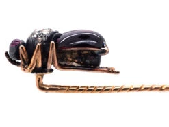 Victorian Garnet, Ruby & Rose Diamond Bug Stick Pin 11 Victorian Garnet, Ruby & Rose Diamond Bug Stick Pin -Antique Jewellery Company DSC00123