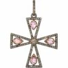 Georgian Pink Topaz & Rose Diamond Cross With Rose Diamond Set Bale -Antique Jewellery Company DSC00124 scaled 1