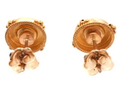 Victorian 15ct Gold & Diamond Round Earrings 11 Victorian 15ct Gold & Diamond Round Earrings -Antique Jewellery Company DSC00149