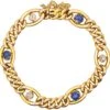 Edwardian 15ct Gold Curb Bracelet Set With Sapphire & Diamonds 2 Edwardian 15ct Gold Curb Bracelet Set With Sapphire & Diamonds -Antique Jewellery Company DSC00160 scaled 1