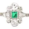 Edwardian 18ct White Gold & Platinum, Emerald & Diamond Ring 1 Edwardian 18ct White Gold & Platinum, Emerald & Diamond Ring -Antique Jewellery Company DSC00169