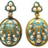 Victorian 15ct Gold, Blue Enamel & Natural Split Pearl Drop Earrings -Antique Jewellery Company DSC00171 copy
