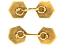 French Art Deco 18ct Gold, Red & Black Enamel Octagonal Cufflinks 9 French Art Deco 18ct Gold, Red & Black Enamel Octagonal Cufflinks -Antique Jewellery Company DSC00206