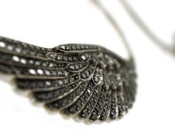 18ct White Gold & Black Diamond Wing Earrings By Garrards -Antique Jewellery Company DSC00249